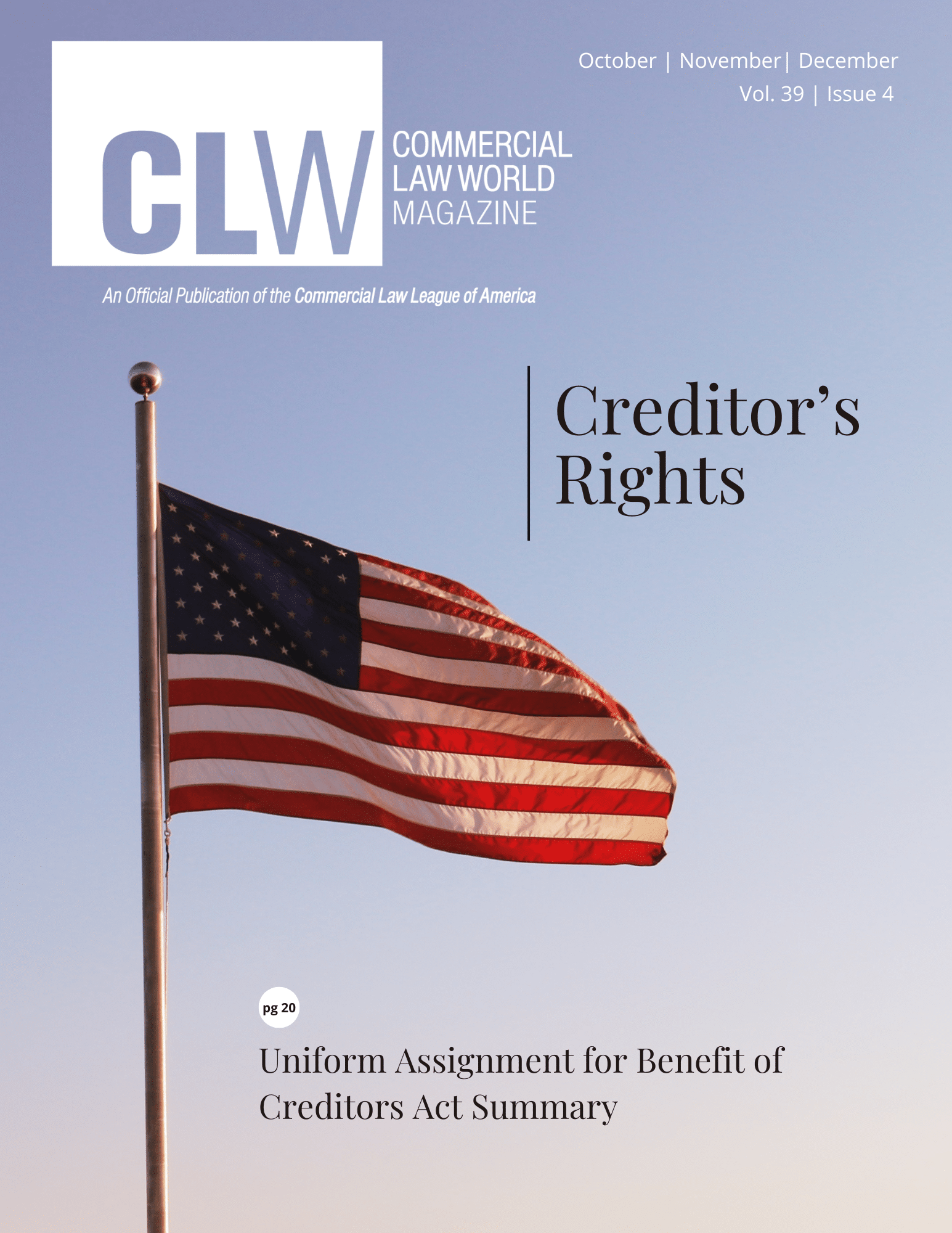 Cover-vol39-Iss4 CLW Vol 39 Issue 3 cover